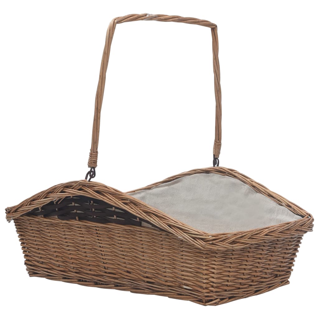 Vidaxl Holzkorb mit Griff 61,5 x 46,5 x 58 cm Willow Wood Braun