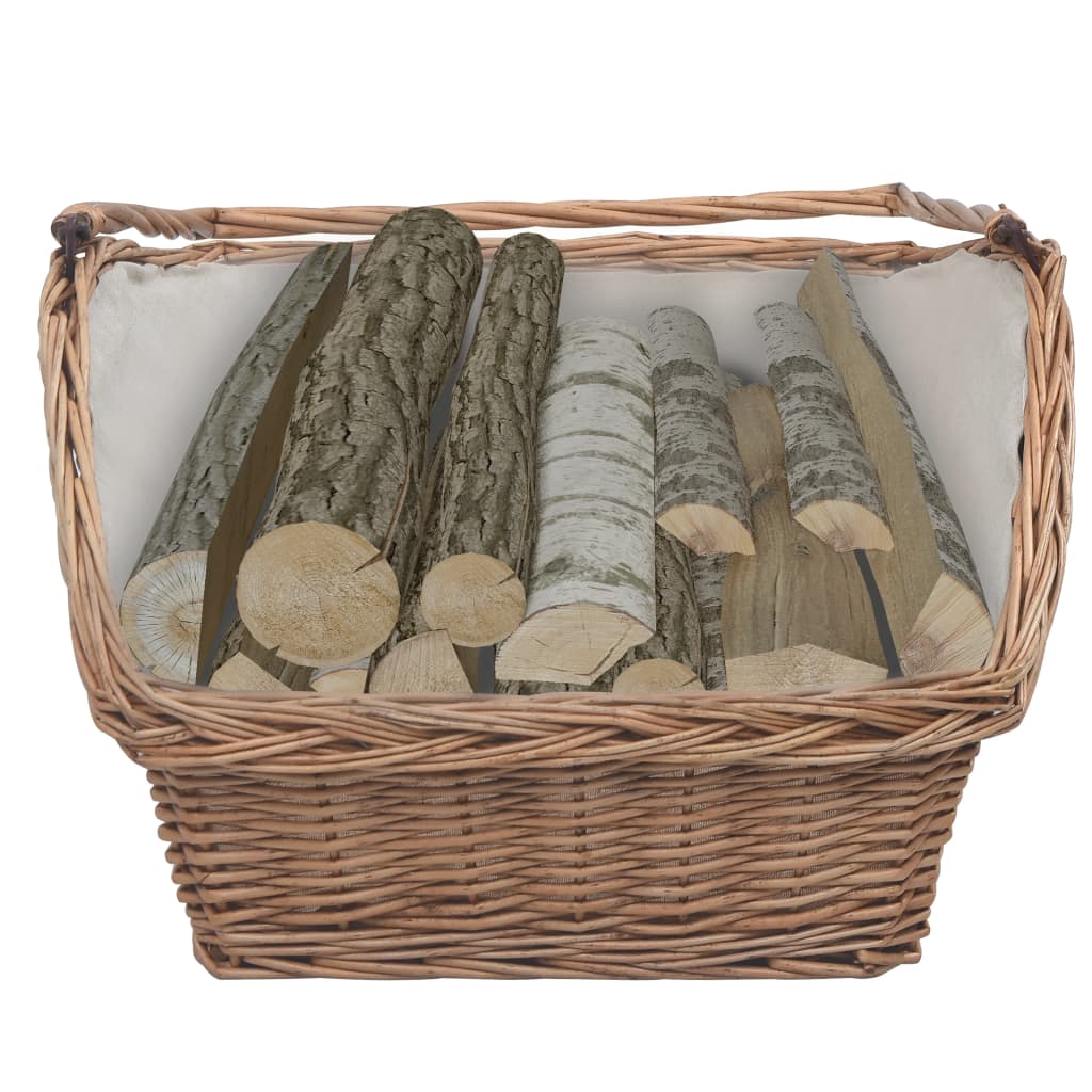 Vidaxl Holzkorb mit Griff 61,5 x 46,5 x 58 cm Willow Wood Braun