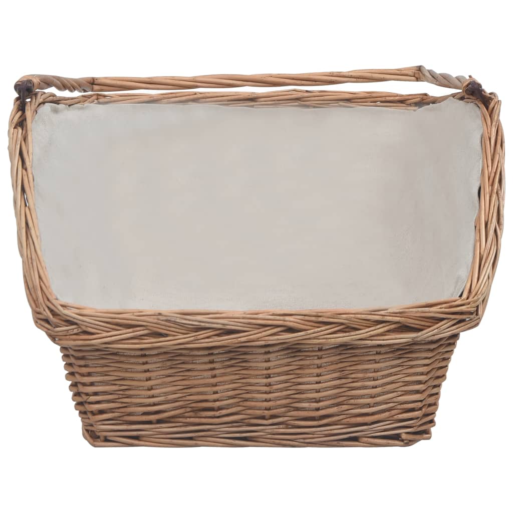 Vidaxl Wood basket with handle 61.5x46.5x58 cm willow wood brown