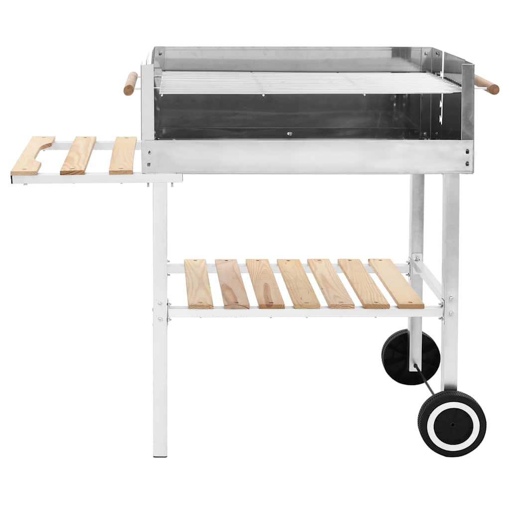 Vidaxl Trolleybarbecue mat 2 Regaler Holzkuel xxl Edelstol