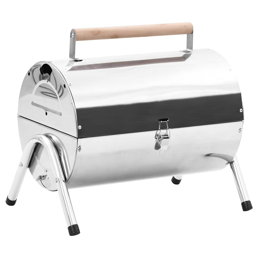 Vidaxl Table Barbecue Charcoal Double réductions en acier inoxydable