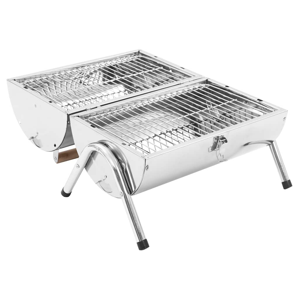 Vidaxl Table Barbecue Charcoal Double réductions en acier inoxydable