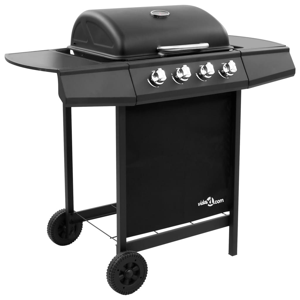 Vidaxl Gasbarbecue Grill med 4 brännare svart