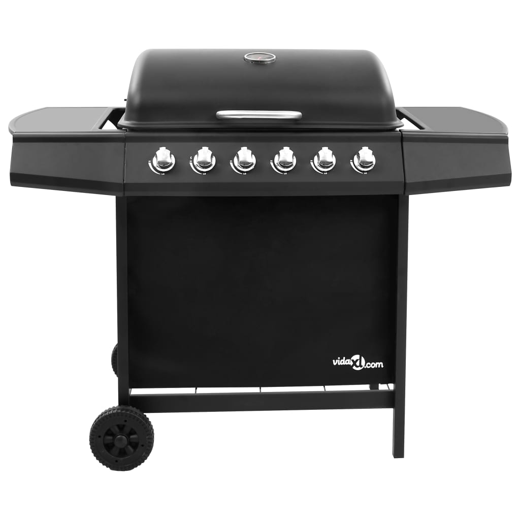 Vidaxl Gas Barbecue mat 6 Brenner schwaarz