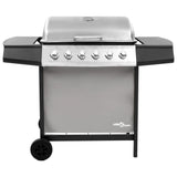 Vidaxl Gasgrill mit 6 Brennern Schwarz und Silber gefärbt