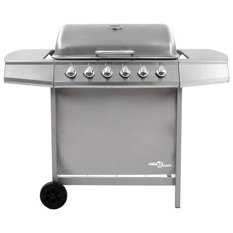 Vidaxl gasbarbecue met 6 branders zilverkleurig