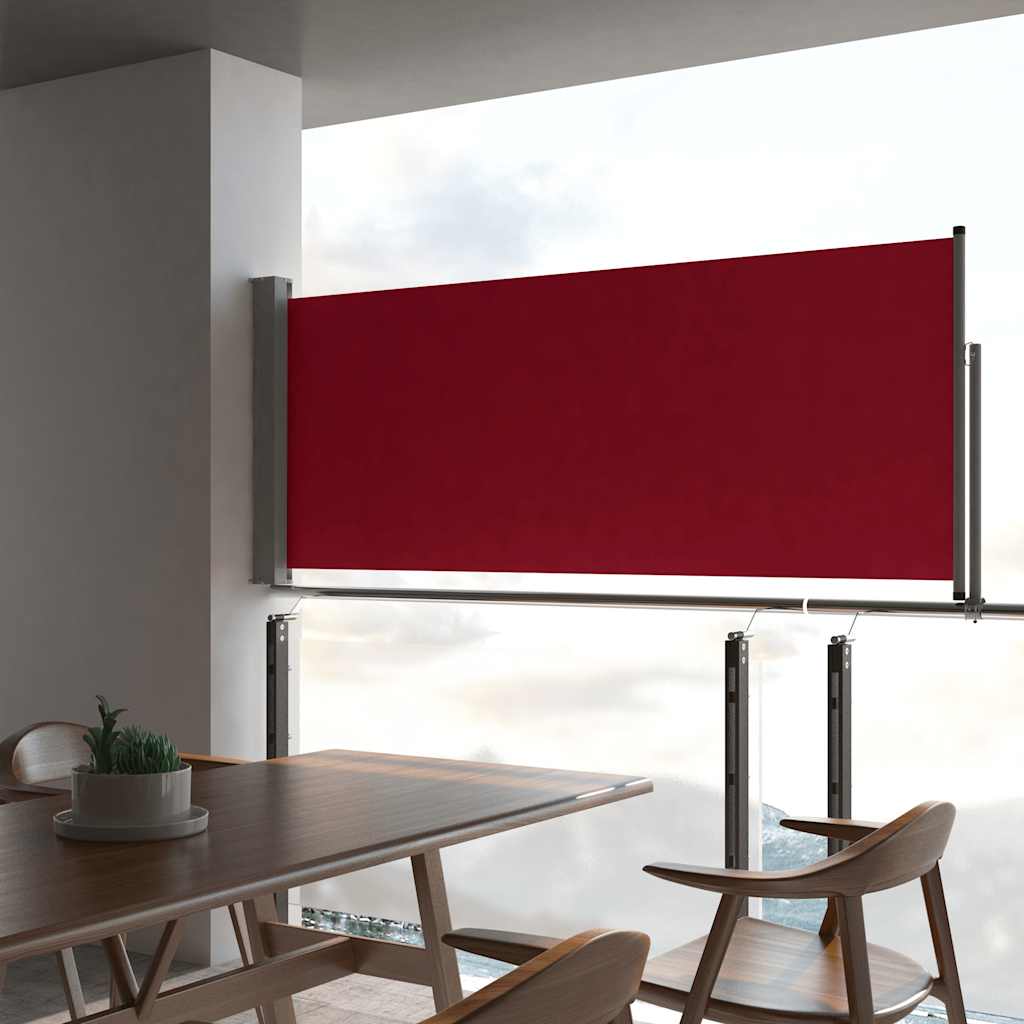 Pantalla de jardín Vidaxl extensible 100x300 cm rojo