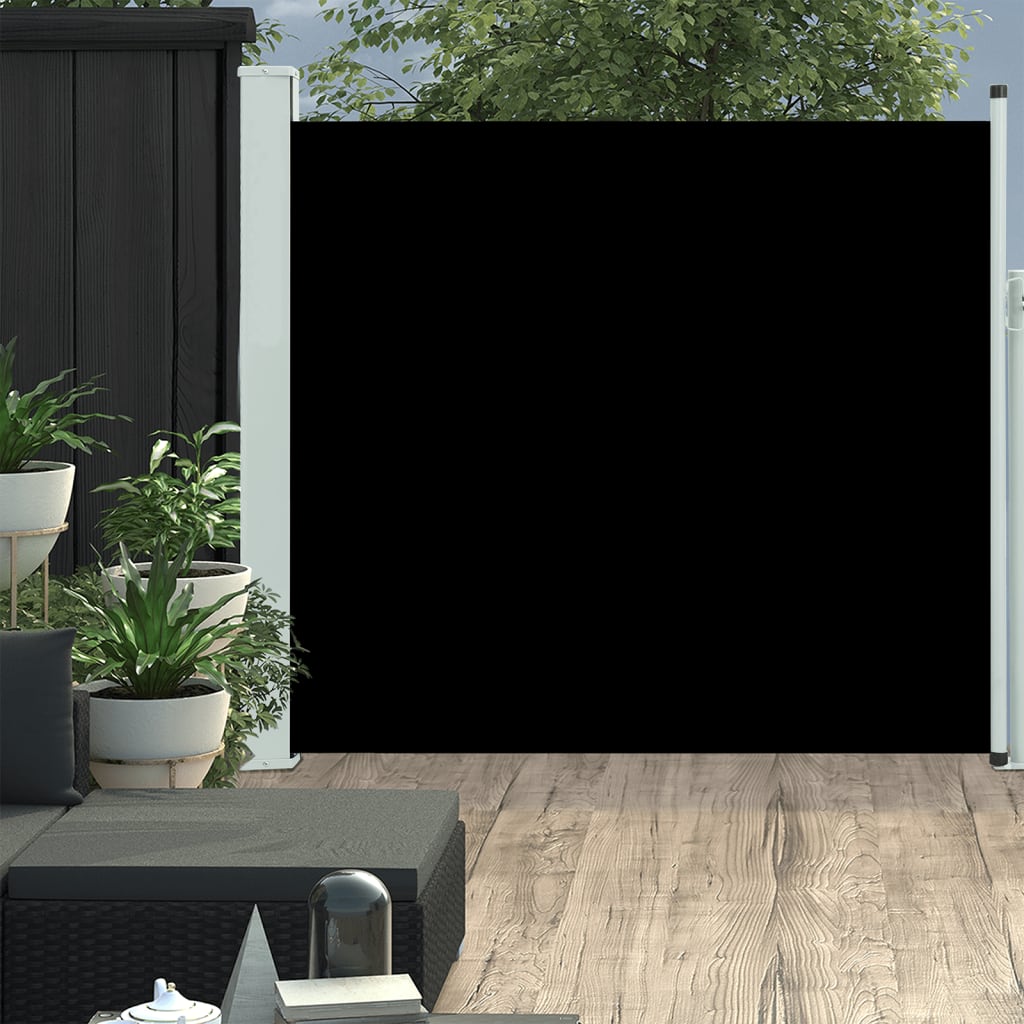 Schermo del giardino Vidaxl estendibile 170x300 cm nero