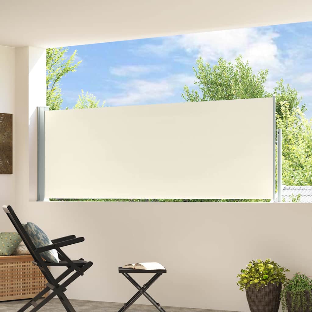 Vidaxl tuinscherm uittrekbaar 100x314 cm crème