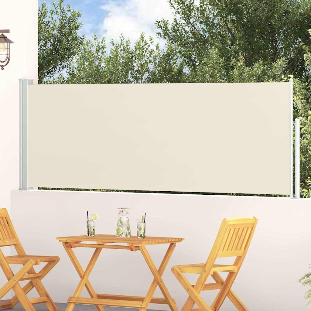 Vidaxl tuinscherm uittrekbaar 100x314 cm crème