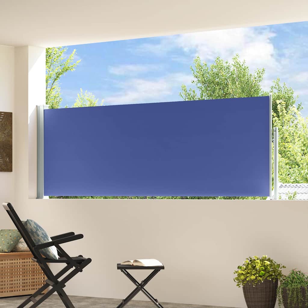 Vidaxl tuinscherm uittrekbaar 100x314 cm blauw