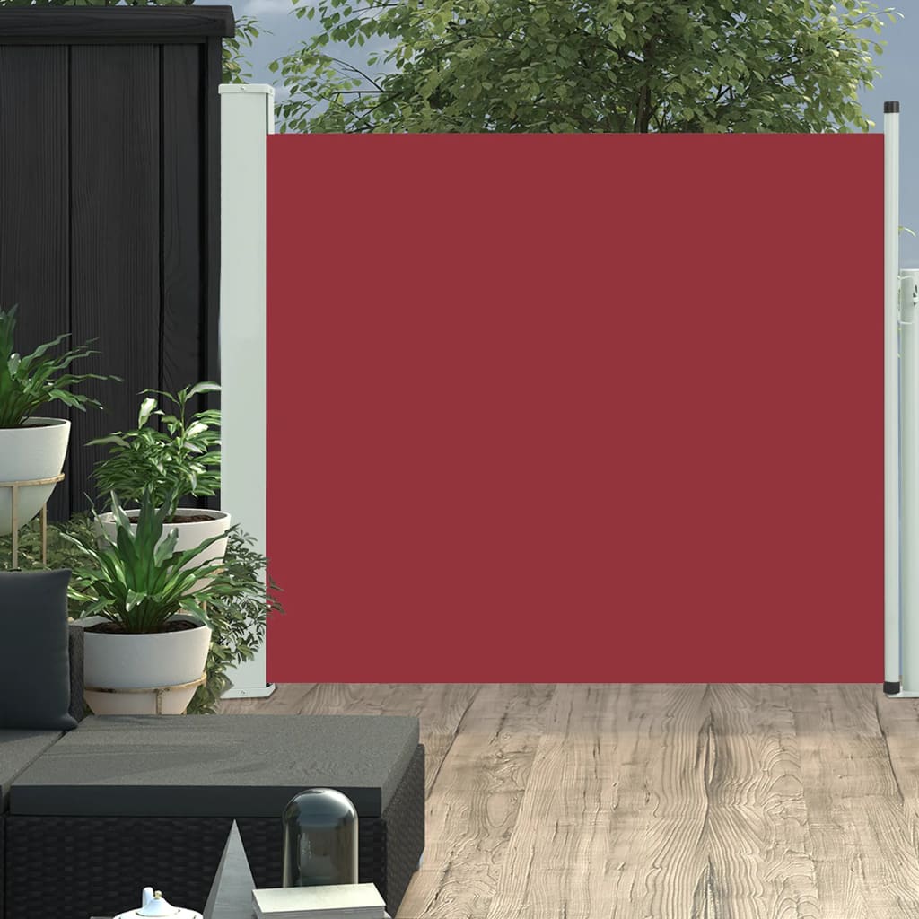 Pantalla de jardín Vidaxl extensible 100x300 cm rojo