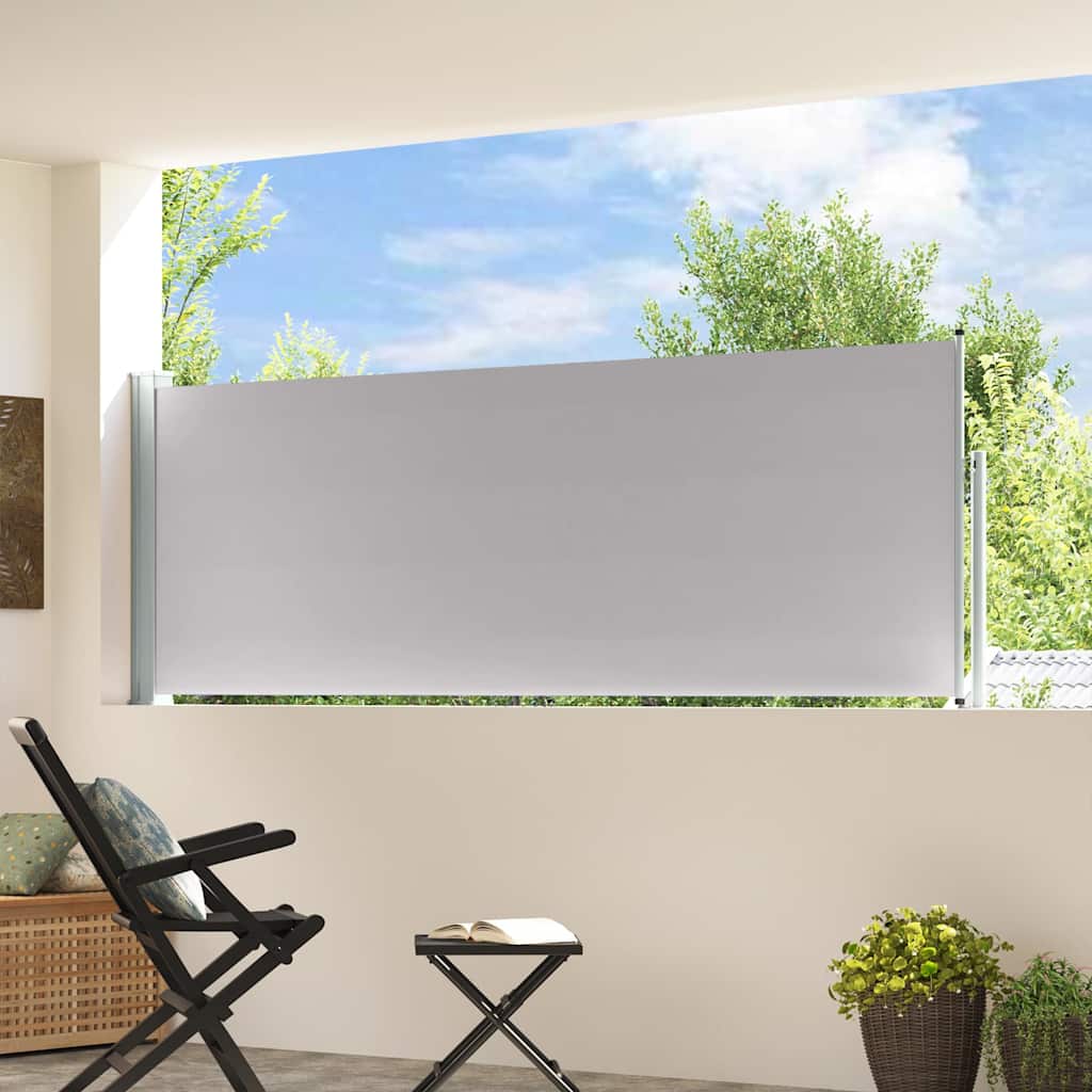Vidaxl tuinscherm uittrekbaar 100x314 cm grijs