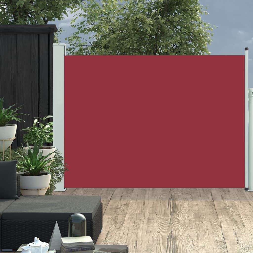 Pantalla de jardín Vidaxl extensible 100x500 cm rojo