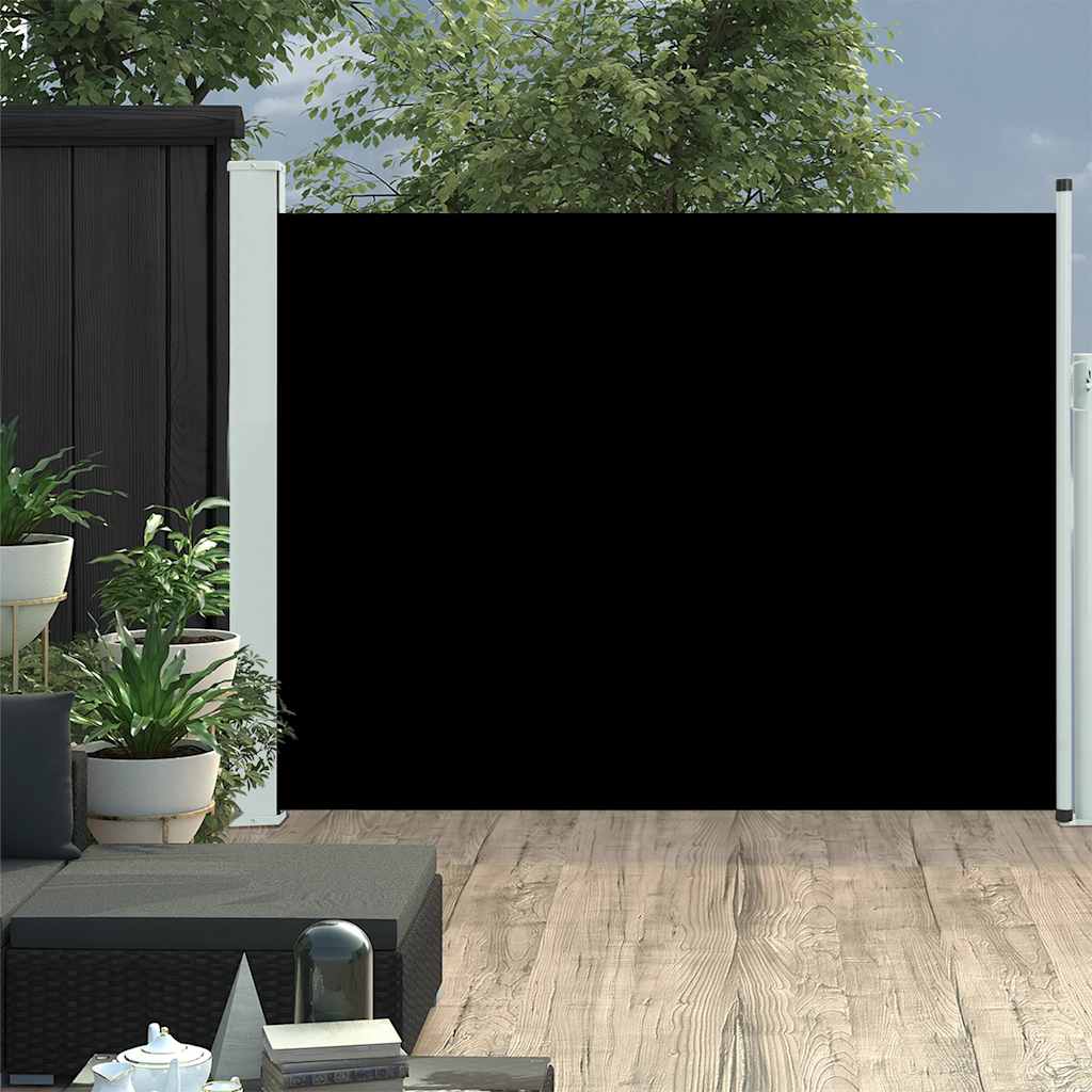 Pantalla de jardín Vidaxl extensible 140x500 cm Negro