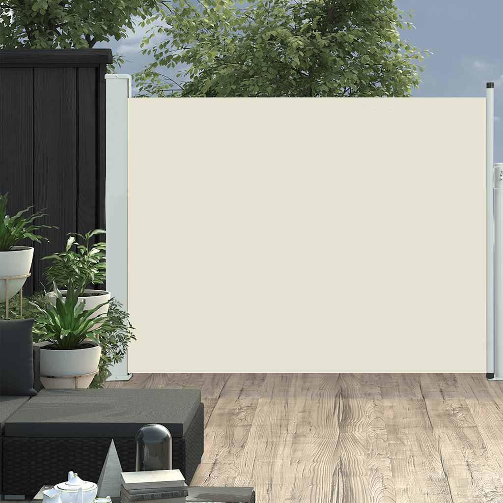 Schermo del giardino Vidaxl estendibile da 140x500 cm crema