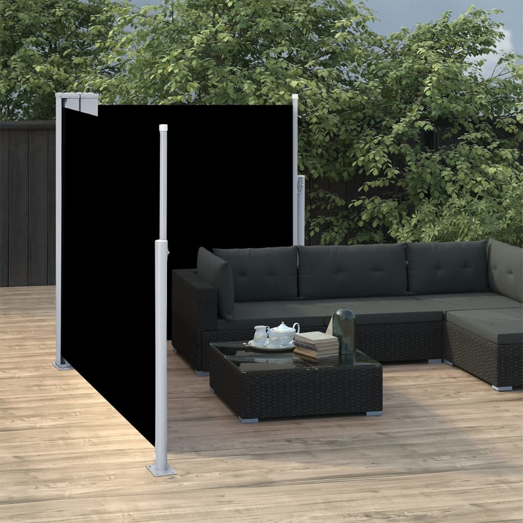 Pare-brise Vidaxl extensible 120x600 cm noir