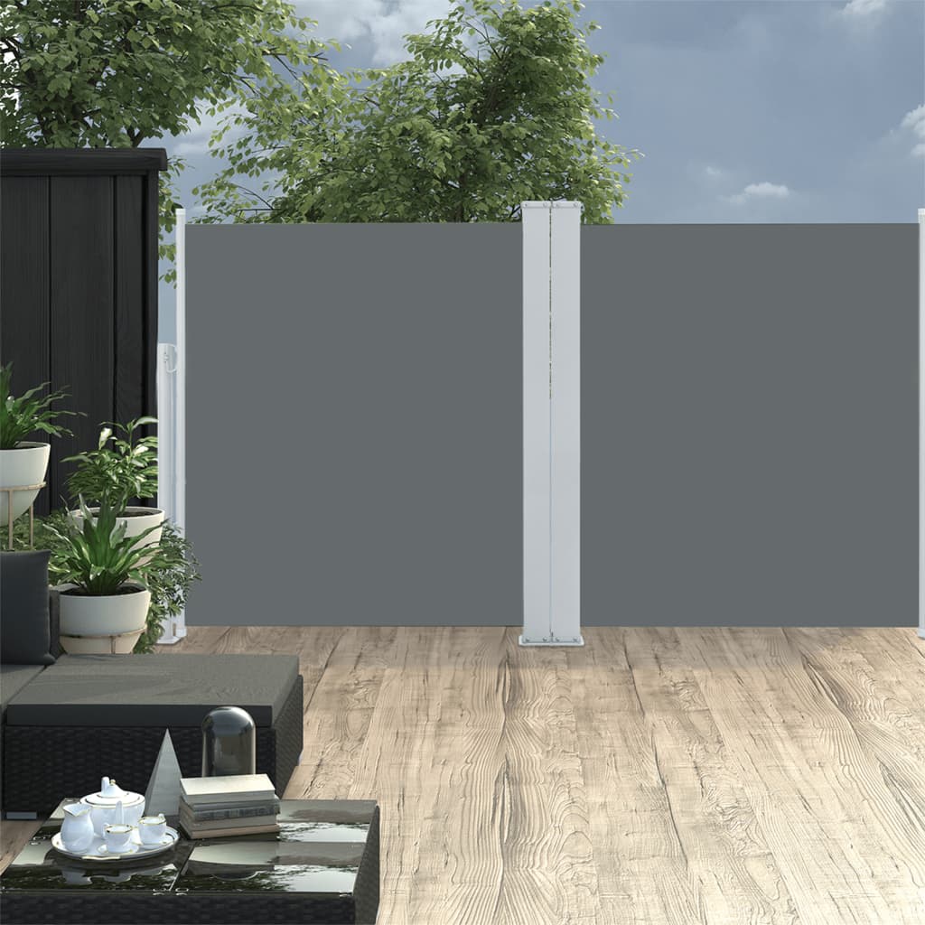 Pare-brise Vidaxl extensible 140x600 cm anthracite