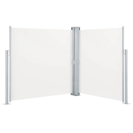 Vidaxl tuinscherm uittrekbaar dubbel 170x600 cm crème