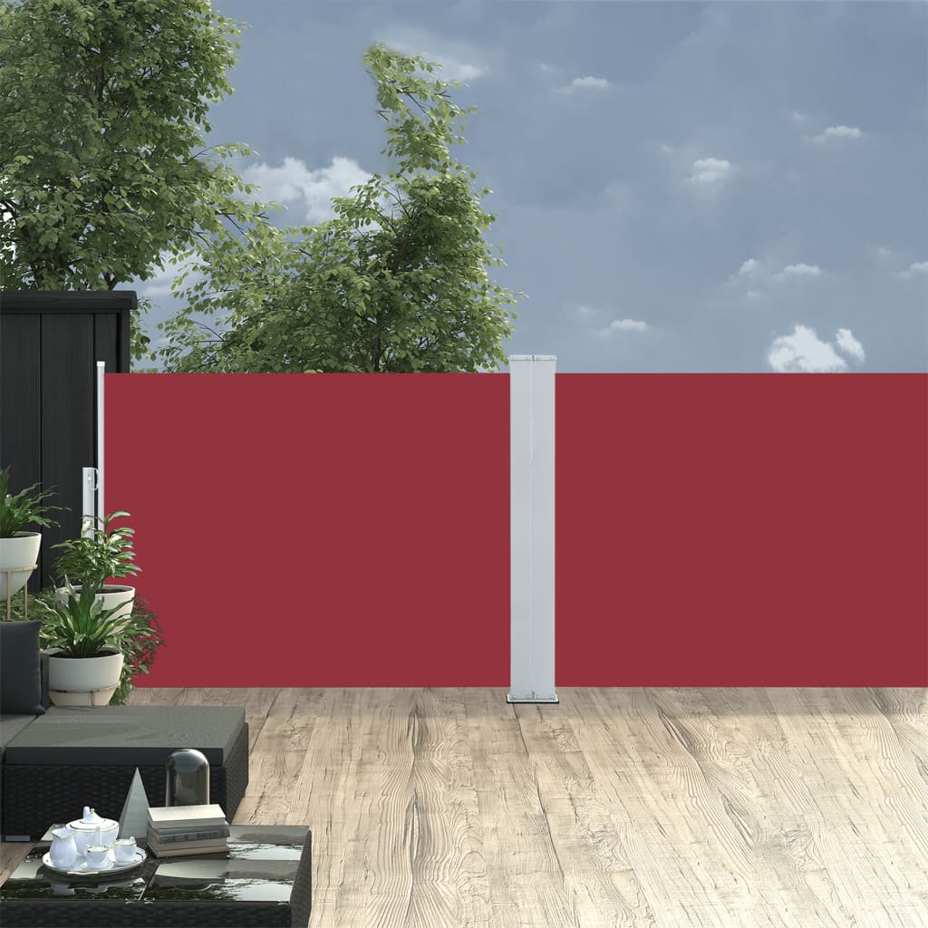 Pare-brise Vidaxl extensible 120x1000 cm rouge