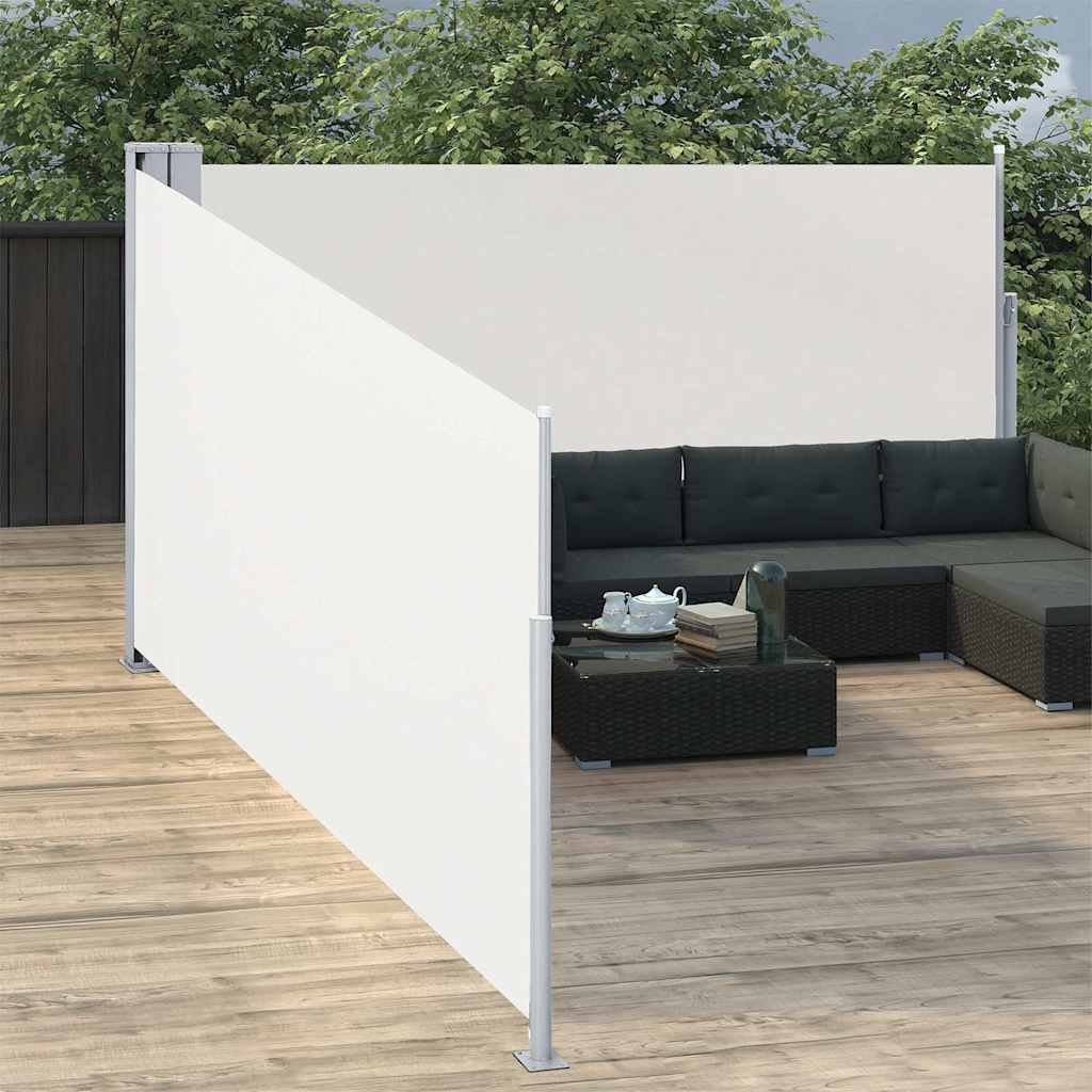Vidaxl windscherm uittrekbaar 170x1000 cm crème