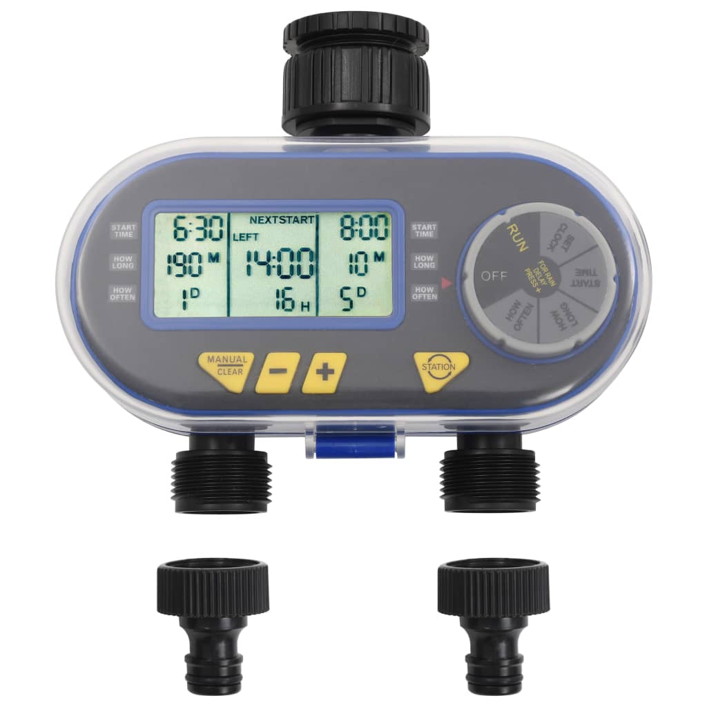 VidaXL Watertimer with double exit automatically digitally