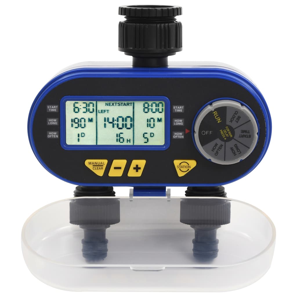 Vidaxl Watertimer z dvojnim izhodom samodejno digitalno