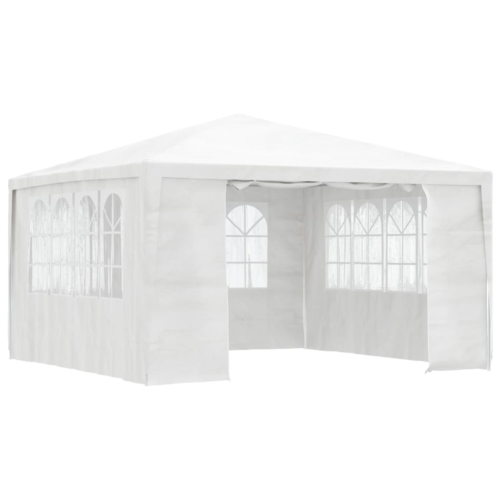 Tente de fête vidaxl avec murs latéraux professionnels 90 g m² 4x4 m blanc