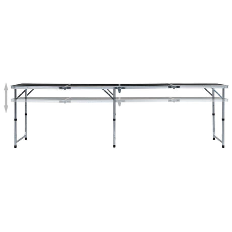 Vidaxl campingtafel inklapbaar 240x60 cm aluminium grijs