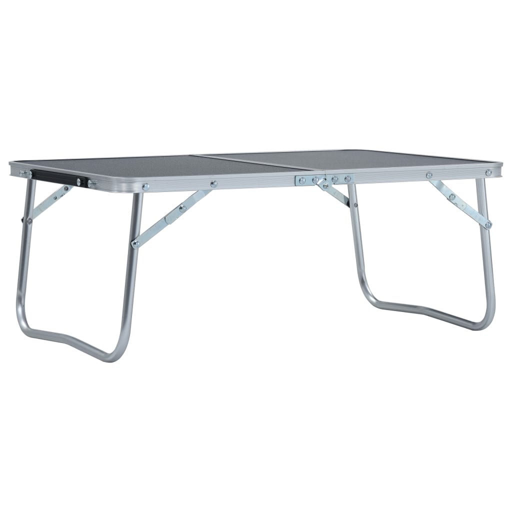 Vidaxl Camping Table Plegable 60x40 cm de aluminio gris