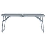 Vidaxl Camping Table Plegable 60x40 cm de aluminio gris