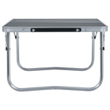 Vidaxl Camping Table Plegable 60x40 cm de aluminio gris