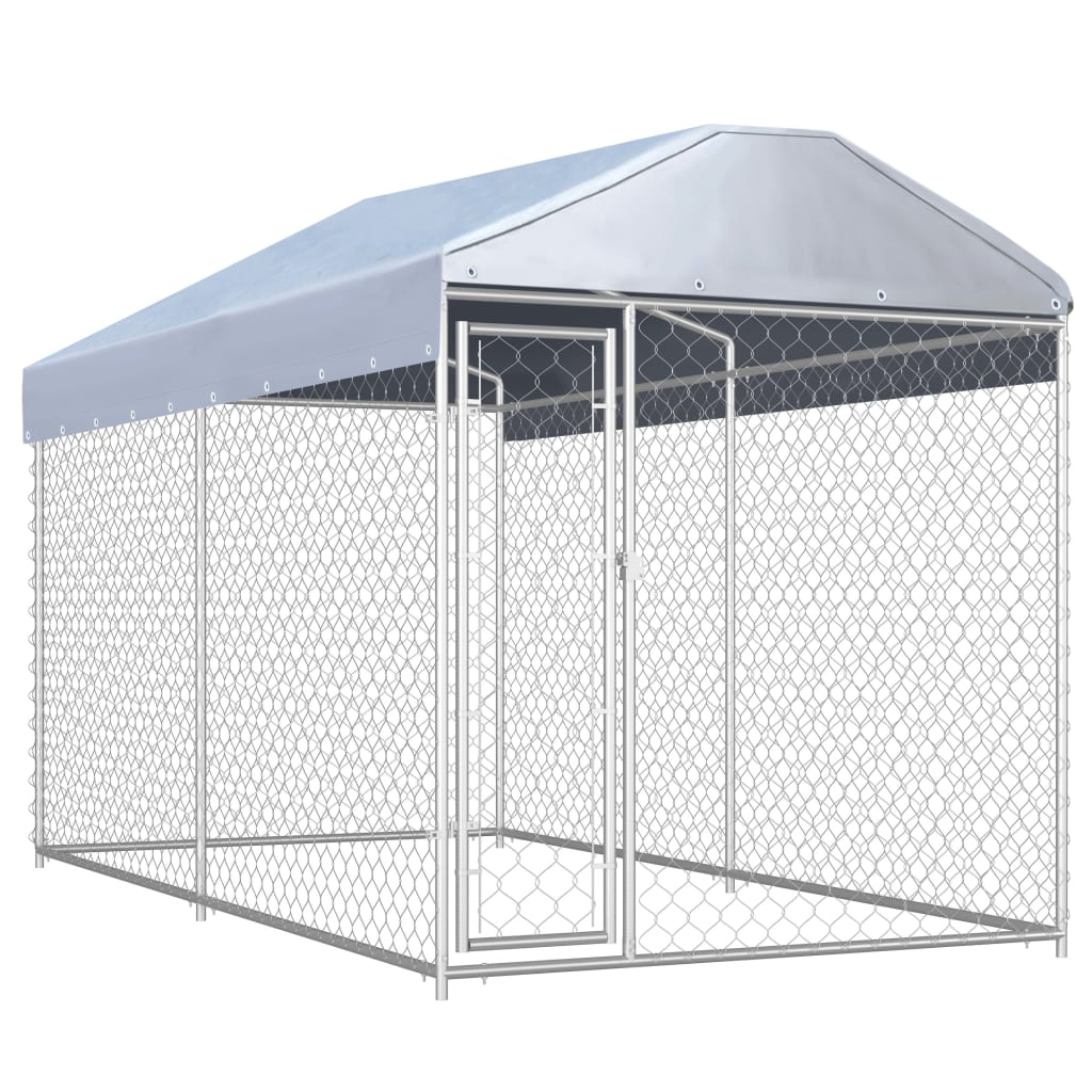 Vidaxl Dog Kennel per l'esterno con tetto 382x192x225 m