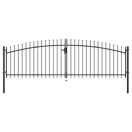Vidaxl hekpoort dubbele deur met speren bovenkant 400x200 cm