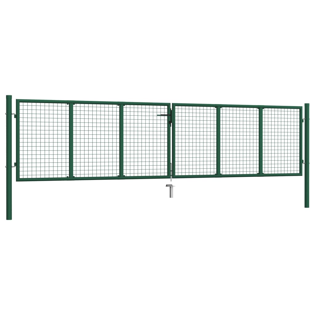 Vidaxl Gaaspoort 390x75 cm en acier vert