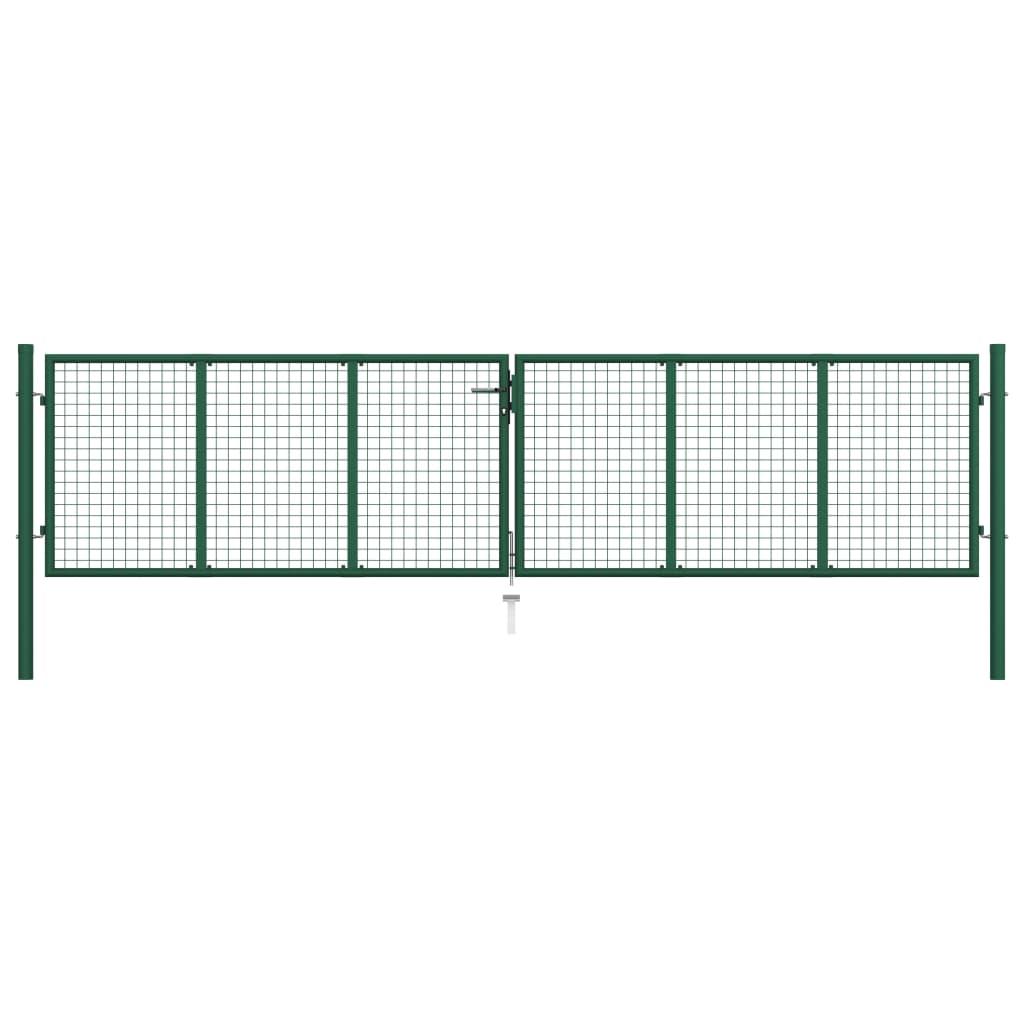 Vidaxl Gaaspoort 390x100 cm en acier vert