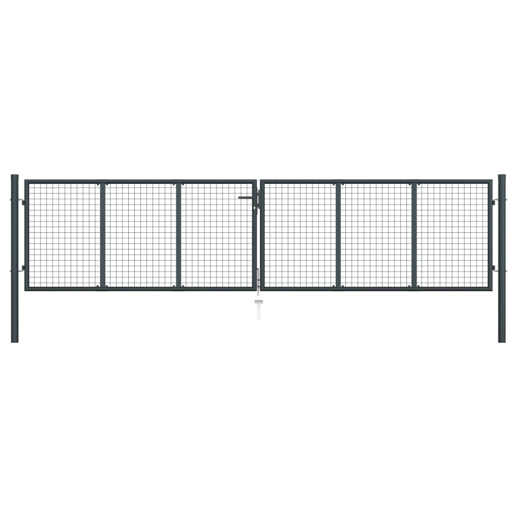 Vidaxl Gaaspoort 400x125 cm galvanized steel gray