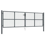 Vidaxl Gaaspoort 400x175 cm Gray en acier galvanisé