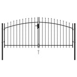 Vidaxl Port s špičatým horním dvojitým 3x1,25 m Steel Black