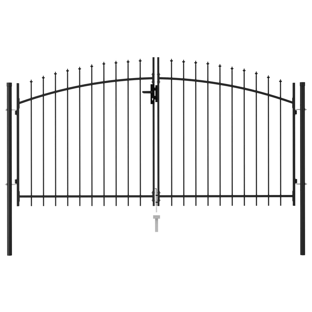 Vidaxl Port s špičatý horní dvojitý 3x1,5 m Steel Black