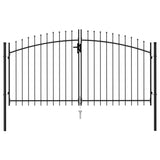 Vidaxl Port s špičatý horní dvojitý 3x1,5 m Steel Black