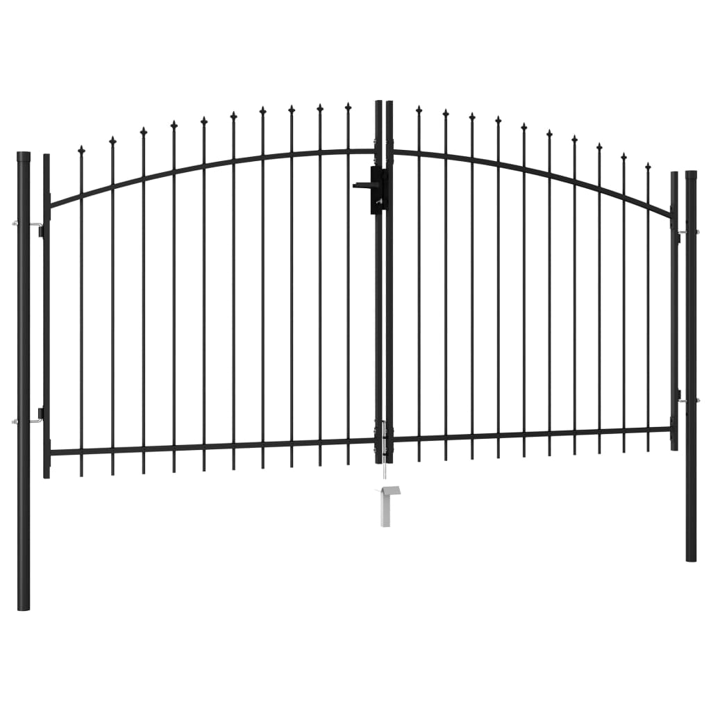 Vidaxl Port s špičatý horní dvojitý 3x1,5 m Steel Black