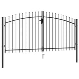 Vidaxl Port s špičatý horní dvojitý 3x1,5 m Steel Black