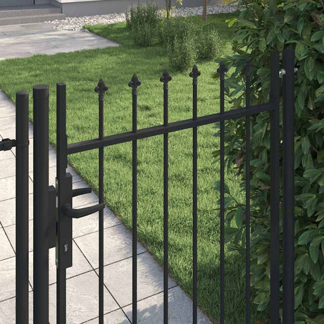 Vidaxl hekpoort boxtel enkele deur met puntige bovenkant 1x1,2 m zwart