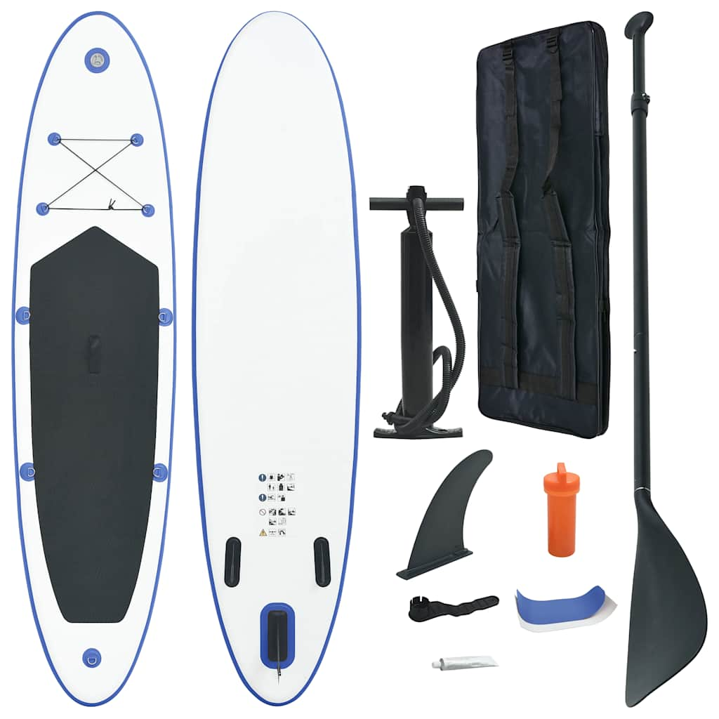 Vidaxl Stand Up Paddleboard Set aufblasbar blau und weiß