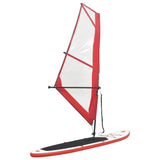 Vidaxl Stand-Up paddleboard inflatable with sailing set red and white