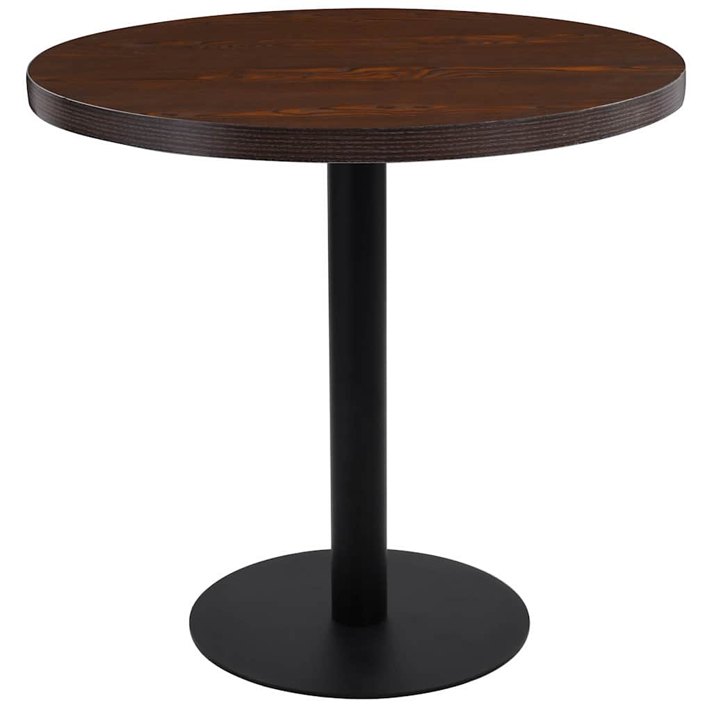 Vidaxl bistrotafel 80 cm mdf donkerbruin