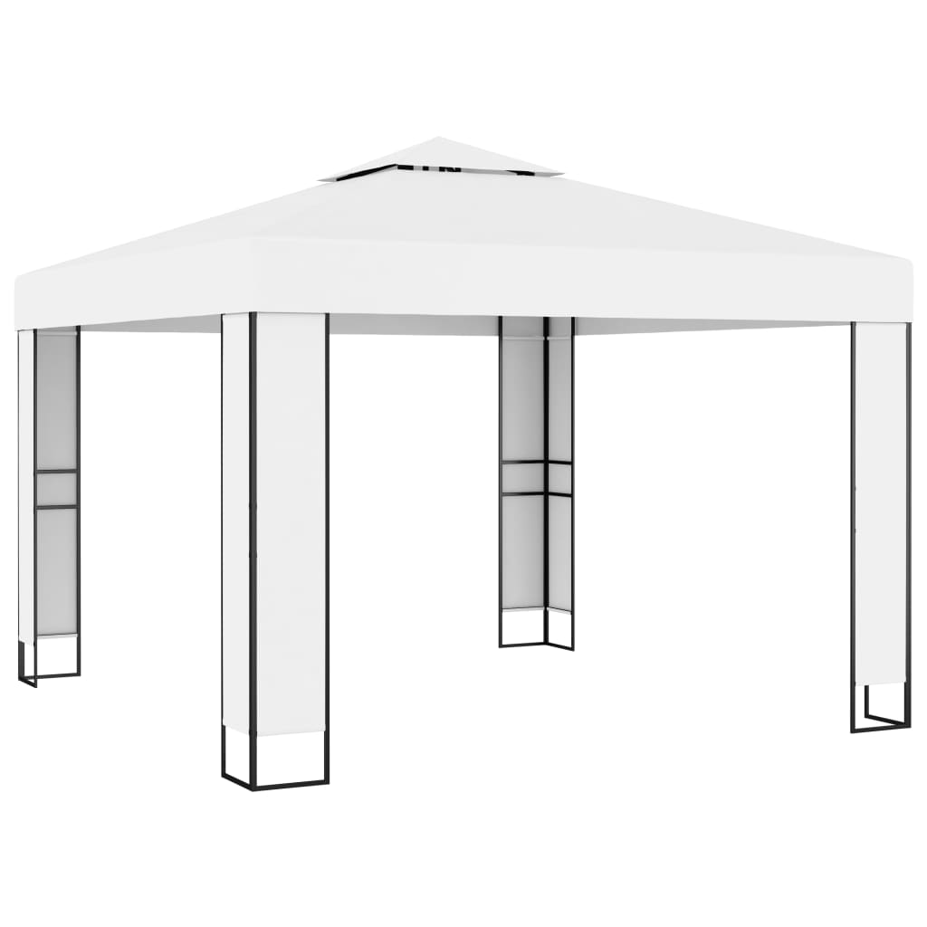 Vidaxl Arbor con doppio tetto 3x3 m bianco