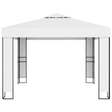 Vidaxl prieel met dubbel dak 3x3 m wit