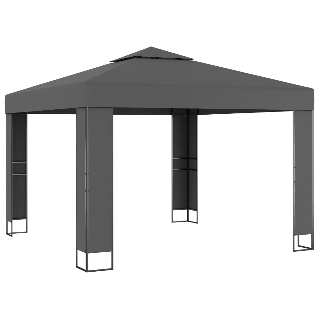 Vidaxl Arbor avec un double toit 3x3 m anthracite